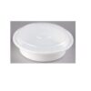 24 oz Microwavable PP White Round Container W/ Lid - 150 Sets