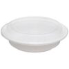 16oz ROUND MICROWAVE SAFE CONTAINER WHITE BASE CLEAR LID 150/case