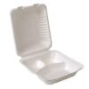 Compostable Sugarcane Clamshell  9x9 3 compartment- 200/cs
