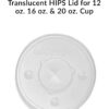 FLAT LIDS FOR COLD CUPS GENPAK 16oz/20oz 1000/case